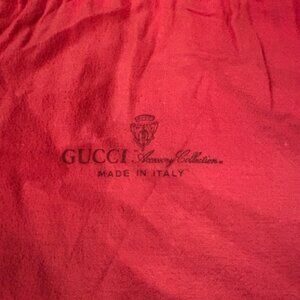 Gucci Red Dust Bag Drawstring 13”x13” Made In Italy Shoes Purse Travel Storage